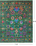 Green Persian Tabriz Handmade 100% Silk Rug - 7' 10" X 10' 6"