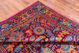 Purple Persian Heriz Serapi Hand Knotted Silk Rug - 8' 0" X 10' 2"