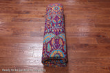 Purple Persian Heriz Serapi Hand Knotted Silk Rug - 8' 0" X 10' 2"