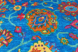 Blue Persian Tabriz Hand Knotted Silk Rug - 8' 1" X 10' 4"
