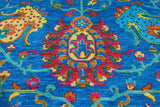 Blue Persian Tabriz Hand Knotted Silk Rug - 8' 1" X 10' 4"