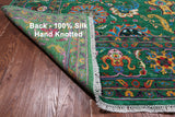 Green Persian Tabriz Handmade Silk Rug - 8' 1" X 10' 0"