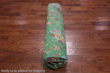 Green Persian Tabriz Handmade Silk Rug - 8' 1" X 10' 0"