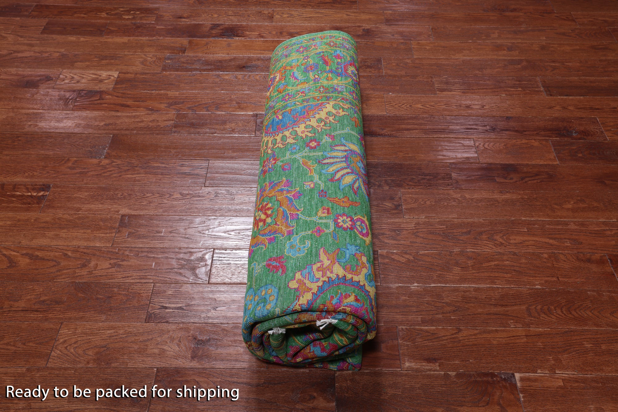 Green Persian Tabriz Handmade Silk Rug - 8' 0" X 10' 2"