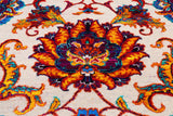 Ivory Persian Tabriz Hand Knotted Wool & Silk Rug - 8' 1" X 10' 0"