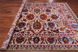 Ivory Persian Tabriz Hand Knotted Wool & Silk Rug - 8' 1" X 10' 0"