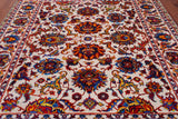 Ivory Persian Tabriz Hand Knotted Wool & Silk Rug - 8' 1" X 10' 0"