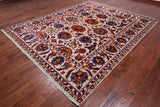 Ivory Persian Tabriz Hand Knotted Wool & Silk Rug - 8' 1" X 10' 0"