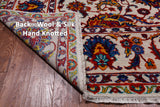 Ivory Persian Tabriz Hand Knotted Wool & Silk Rug - 8' 1" X 10' 0"