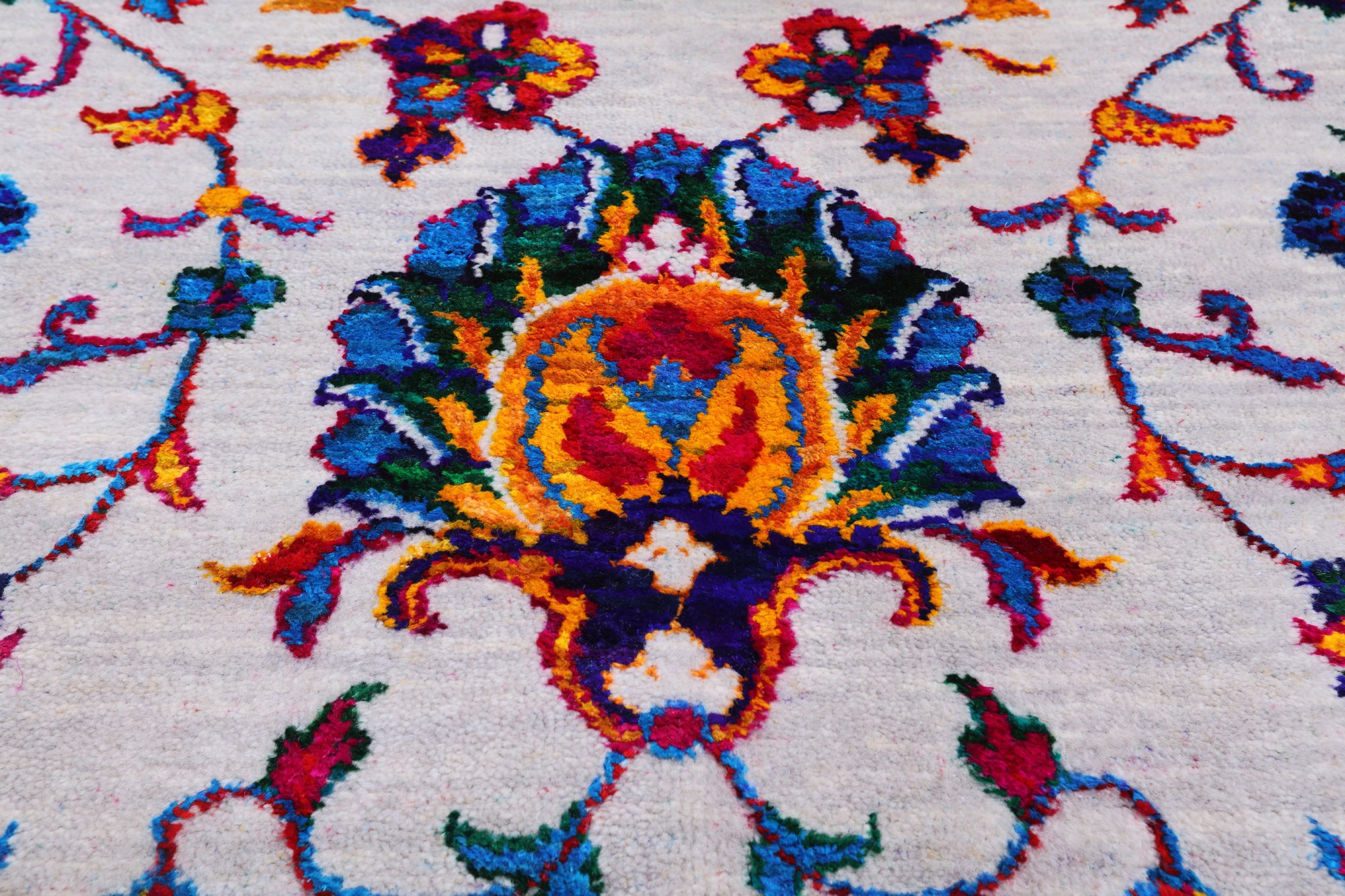 Grey Persian Tabriz Hand Knotted Wool & Silk Rug - 8' 0" X 10' 1"