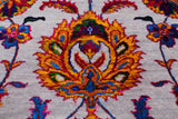 Grey Persian Tabriz Hand Knotted Wool & Silk Rug - 8' 0" X 10' 1"