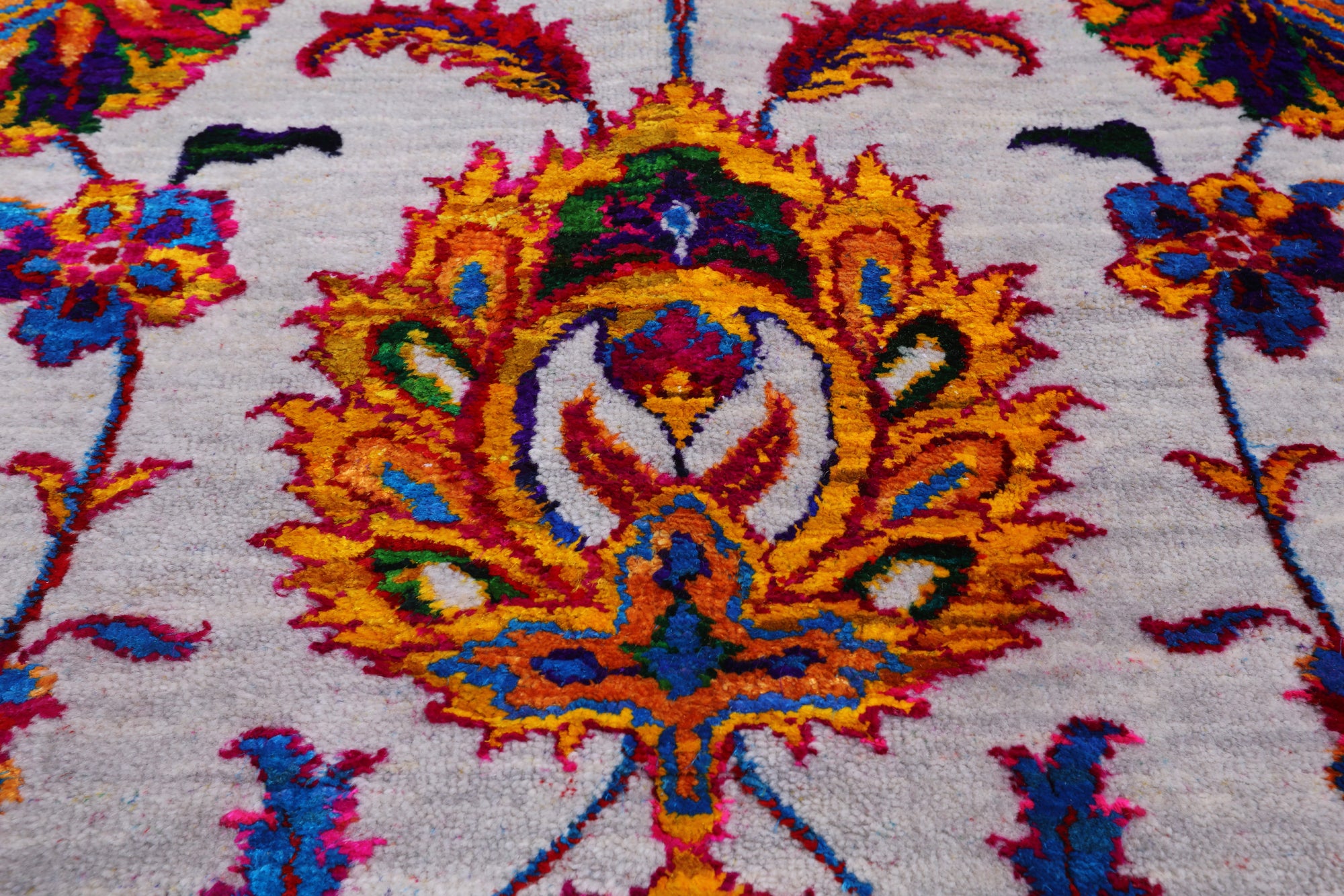Grey Persian Tabriz Hand Knotted Wool & Silk Rug - 8' 0" X 10' 1"