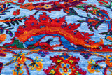 Blue Persian Sickle Leaf Hand Knotted Wool & Silk Rug - 8' 0" X 10' 4"