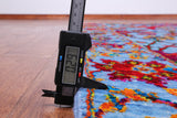 Blue Persian Sickle Leaf Hand Knotted Wool & Silk Rug - 8' 0" X 10' 4"
