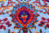 Blue Persian Sickle Leaf Hand Knotted Wool & Silk Rug - 8' 0" X 10' 4"