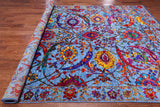 Blue Persian Sickle Leaf Hand Knotted Wool & Silk Rug - 8' 0" X 10' 4"