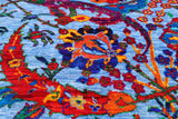 Blue Persian Sickle Leaf Hand Knotted Wool & Silk Rug - 8' 0" X 10' 4"