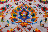 Grey Persian Tabriz Handmade Wool & Silk Rug - 7' 11" X 9' 11"