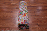 Grey Persian Tabriz Handmade Wool & Silk Rug - 7' 11" X 9' 11"