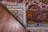Grey Persian Tabriz Handmade Wool & Silk Rug - 7' 11" X 9' 11"