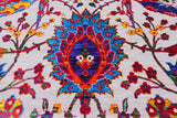 Grey Persian Sickle Leaf Handmade Wool & Silk Rug - 10' 0" X 14' 11"