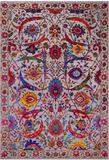 Grey Persian Sickle Leaf Handmade Wool & Silk Rug - 10' 0" X 14' 11"