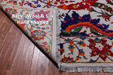 Grey Persian Sickle Leaf Handmade Wool & Silk Rug - 10' 0" X 14' 11"
