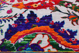 Grey Persian Sickle Leaf Handmade Wool & Silk Rug - 10' 0" X 14' 11"