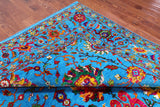 Blue Persian Tabriz Handmade Wool & Silk Rug - 10' 0" X 14' 6"