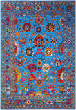 Blue Persian Tabriz Handmade Wool & Silk Rug - 10' 0" X 14' 6"