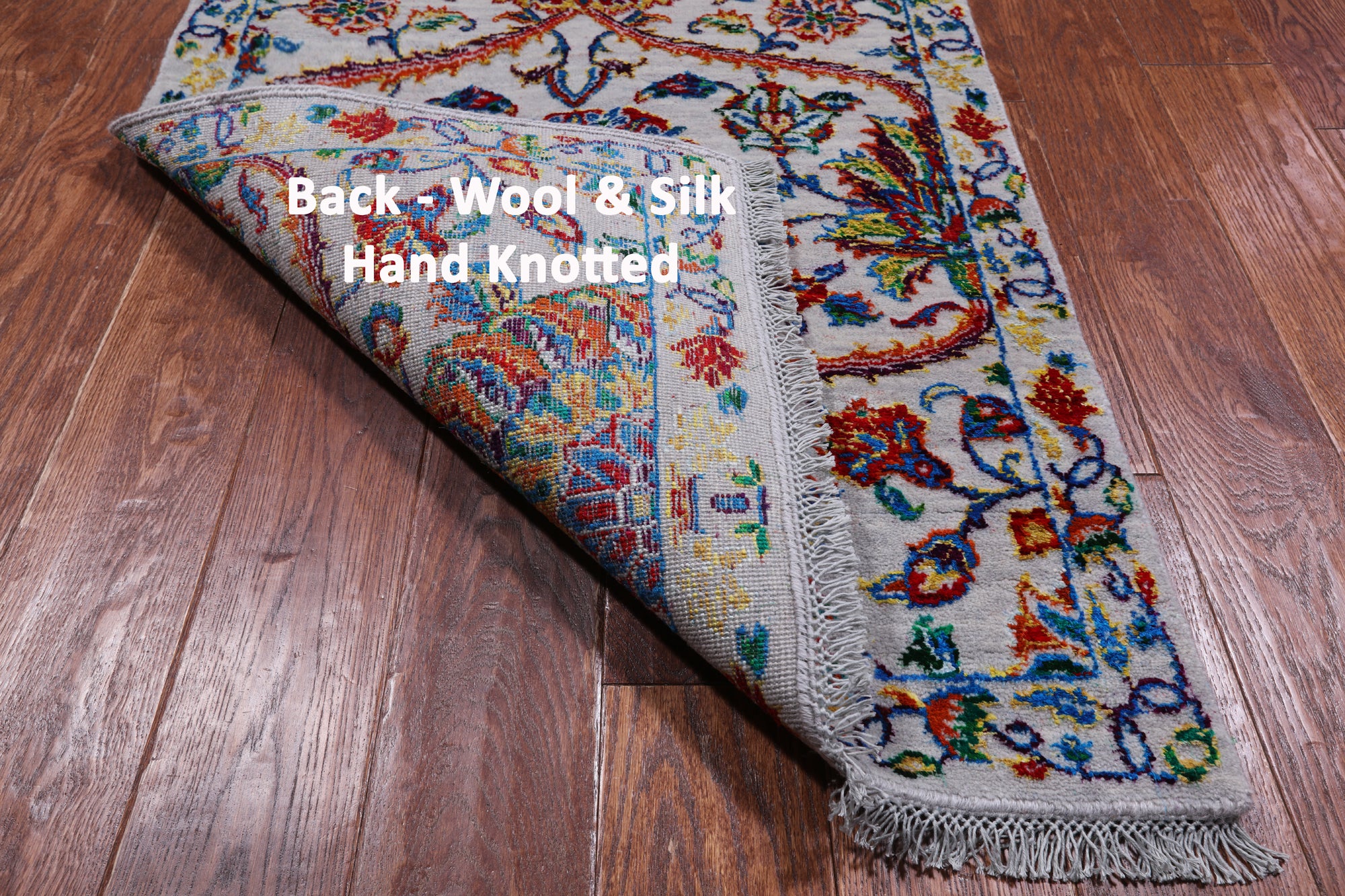 Grey Persian Tabriz Hand-Knotted Wool & Silk Runner Rug - 2' 7" X 11' 10"
