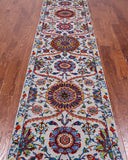 Grey Persian Tabriz Hand-Knotted Wool & Silk Runner Rug - 2' 7" X 11' 10"