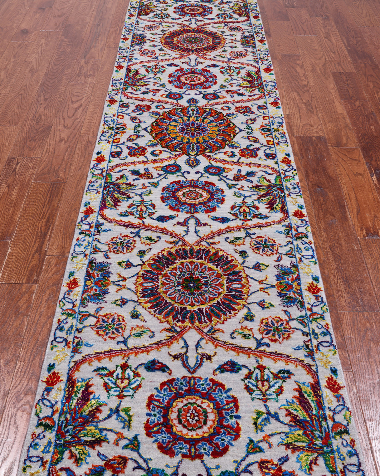 Grey Persian Tabriz Hand-Knotted Wool & Silk Runner Rug - 2' 7" X 11' 10"