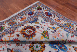 Grey Persian Tabriz Handmade Wool & Silk Rug - 8' 8" X 12' 1"
