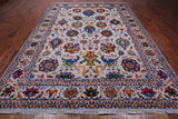 Grey Persian Tabriz Handmade Wool & Silk Rug - 8' 8" X 12' 1"