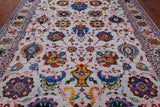 Grey Persian Tabriz Handmade Wool & Silk Rug - 8' 8" X 12' 1"