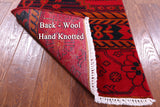 Red Peshawar Handmade Wool Rug - 2' 1" X 3' 1"