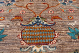 Peshawar Hand Knotted Wool Rug - 4' 1" X 5' 11"