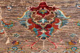 Peshawar Hand Knotted Wool Rug - 4' 1" X 5' 11"
