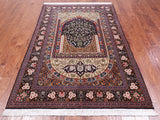 Persian Qum Handmade Wool Rug - 4' 8" X 7' 4"