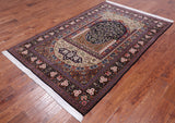 Persian Qum Handmade Wool Rug - 4' 8" X 7' 4"