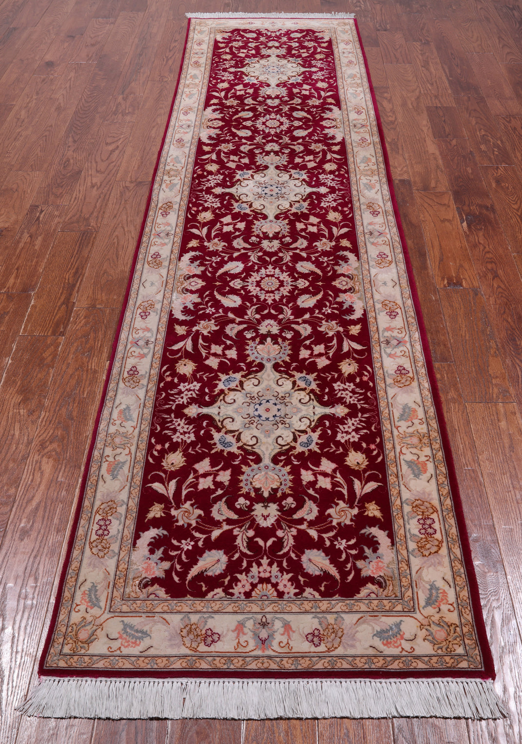 High End Persian Tabriz Hand-Knotted Wool & Silk Runner Rug - 2' 9" X 11' 0"