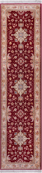 High End Persian Tabriz Hand-Knotted Wool & Silk Runner Rug - 2' 9" X 11' 0"