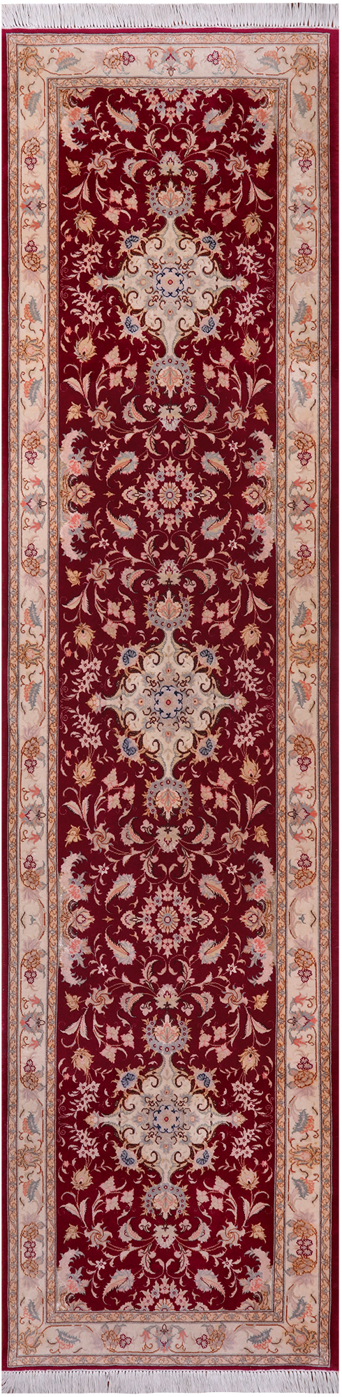 High End Persian Tabriz Hand-Knotted Wool & Silk Runner Rug - 2' 9" X 11' 0"