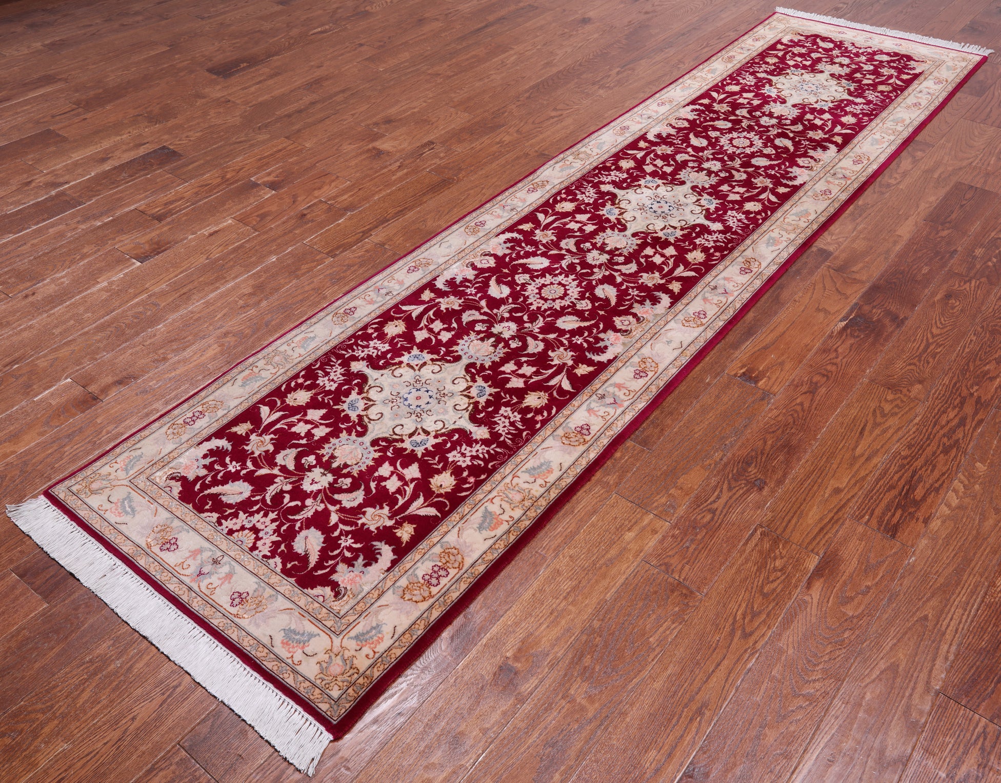 High End Persian Tabriz Hand-Knotted Wool & Silk Runner Rug - 2' 9" X 11' 0"