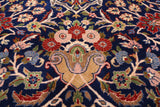 Navy Blue Persian Tabriz Hand Knotted Wool Rug - 12' 0" X 15' 0"