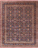 Navy Blue Persian Tabriz Hand Knotted Wool Rug - 12' 0" X 15' 0"