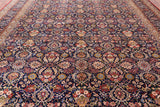 Navy Blue Persian Tabriz Hand Knotted Wool Rug - 12' 0" X 15' 0"