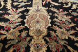 Black Persian Tabriz Handmade Wool Rug - 11' 9" X 18' 1"