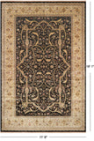 Black Persian Tabriz Handmade Wool Rug - 11' 9" X 18' 1"